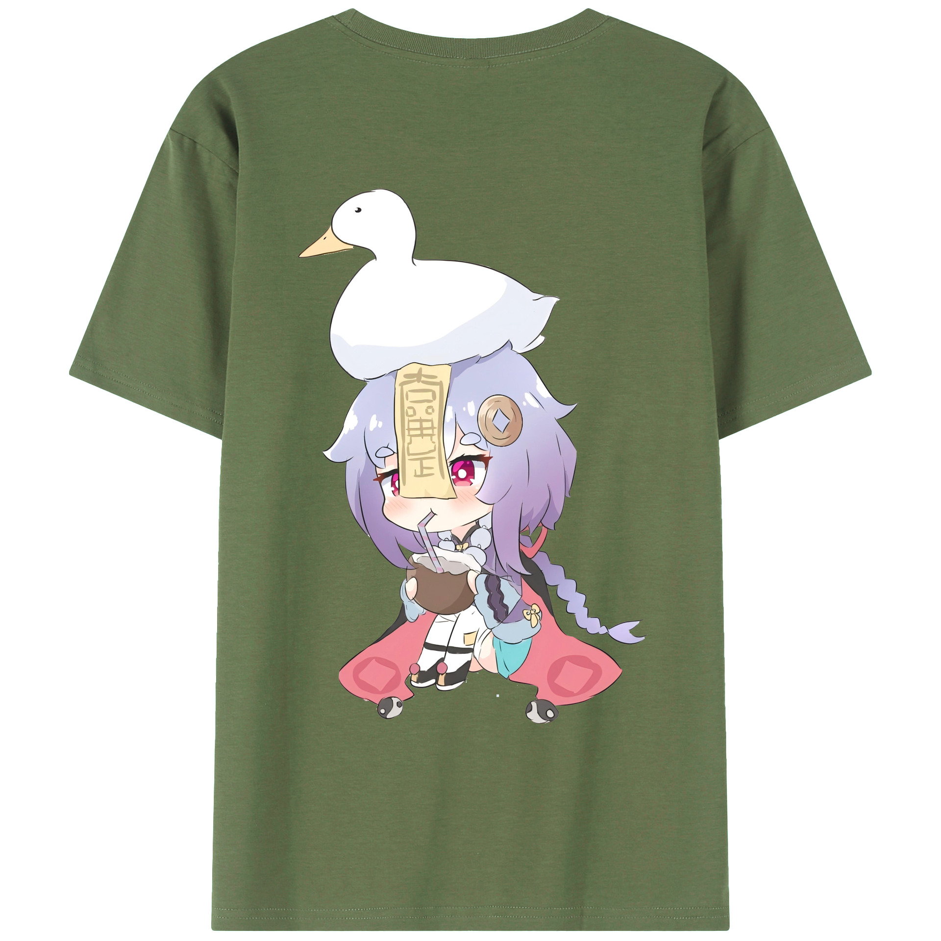 げんし神 七七 なな  genshin Nana 綿100％ メンズ半袖Tシャツ（バックプリント） 通気性